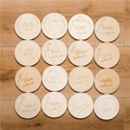 undefined, 4/16 Pcs Baby Month Milestone Cards Wooden Baby Birth Month Recordding Number Commemorative Baby Milestone Wood Clip DIY Tool