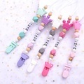 undefined, New 5 Colors Baby Teether Handmade Making Pacifier Clips Holder Chains Silicone Pacifier Chain Clip Baby Teething Chain