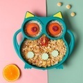 undefined, Silicone Cartoon Animal Baby Plate Suction Owl Children's Plate Bowl Dish Mat Baby Feeding Learning Eating Tableware
