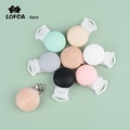 undefined, 5pcs/lot Baby Wooden Clips Baby Pacifier Dummy Clip Holder Solid Color Natural Wood Baby Feeding Accessories Soother Clasp Metal