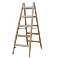 KRAUSE, KRAUSE® Holz-Sprossenleiter, 2-seitig begehbar, Standhöhe 2,55 m