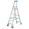 KRAUSE, Krause 124678 Aluminium Stufen-Stehleiter fahrbar Arbeitshöhe (max.): 4.80 m Silber 17.9 kg