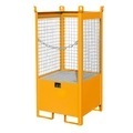 bauer, Fass-Stapelpalette Bauer FSP-1 D, Drahtgitter-Wände, Kapazität 1 x 200 l Fass, orange