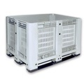 ALPHA Paletten, Palettenbox M, 1200x800x780 mm, durchbrochen, mit 3 Kufen