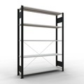 SCHULTE, SCHULTE Aktenregal GF, einseitig, ohne Endanschläge, FL 85 kg, schwarz, HxBxT 1.800 x 1.300 x 300 mm