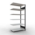 SCHULTE, SCHULTE Aktenregal AF, doppelseitig, mit Mittelanschlägen, FL 150 kg, schwarz, HxBxT 2.000 x 1.000 x 600 mm