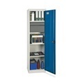 stumpf®, stumpf® Werkstatt-Flügeltürschrank mit 2 Schubladen + 3 Wannen, HxBxT 1.800 x 500 x 500 mm, lichtgrau/enzianblau