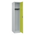 CP, C+P Spind Classic PLUS, 1 Abteil, HxBxT 1.850 x 400 x 500 mm, lichtgrau, clowngrün, Zylinderschloss, ohne Mitteltrennwand