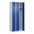 CP, C+P Spind Classic PLUS, 3 Abteile, HxBxT 1.850 x 750 x 500 mm, lichtgrau, enzianblau, Zylinderschloss, ohne Mitteltrennwand