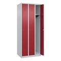 CP, C+P Spind Classic PLUS, 3 Abteile, HxBxT 1.850 x 750 x 500 mm, lichtgrau, rubinrot, Zylinderschloss, ohne Mitteltrennwand