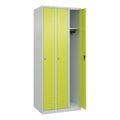 CP, C+P Spind Classic PLUS, 3 Abteile, HxBxT 1.850 x 750 x 500 mm, lichtgrau, clowngrün, Zylinderschloss, ohne Mitteltrennwand