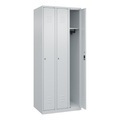 CP, C+P Spind Classic PLUS, 3 Abteile, HxBxT 1.850 x 750 x 500 mm, lichtgrau, lichtgrau, Zylinderschloss, ohne Mitteltrennwand