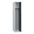CP, C+P Spind Classic PLUS, 1 Abteil, HxBxT 1.850 x 300 x 500 mm, lichtgrau, anthrazitgrau, Zylinderschloss, mit Mitteltrennwand