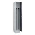 CP, C+P Spind Classic PLUS, Sockel, 1 Abteil, HxBxT 1.950 x 300 x 500 mm, lichtgrau, anthrazitgrau, Zylinderschloss, mit Mitteltrennwand