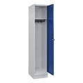 CP, C+P Spind Classic PLUS, Sockel, 1 Abteil, HxBxT 1.950 x 400 x 500 mm, lichtgrau, enzianblau, für Vorhängeschloss, ohne Mitteltrennwand