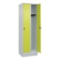 CP, C+P Spind Classic PLUS, Sockel, 2 Abteile, HxBxT 1.950 x 600 x 500 mm, lichtgrau, clowngrün, für Vorhängeschloss, ohne Mitteltrennwand