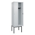 CP, C+P Spind Classic PLUS, Gestell, 2 Abteile, HxBxT 2.120 x 600 x 500 mm, lichtgrau, lichtgrau, Zylinderschloss, ohne Mitteltrennwand