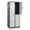 CP, C+P Doppelstock-Spind Classic PLUS, 2 Abteile, HxBxT 1.850 x 800 x 500 mm, anthrazitgrau, lichtgrau, für Vorhängeschloss, 4 Fächer