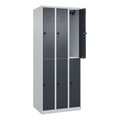 CP, C+P Doppelstock-Spind Classic PLUS, 3 Abteile, HxBxT 1.850 x 750 x 500 mm, lichtgrau, anthrazitgrau, für Vorhängeschloss, 6 Fächer