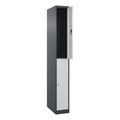 CP, C+P Doppelstock-Spind Classic PLUS, 1 Abteil, HxBxT 1.850 x 250 x 500 mm, anthrazitgrau, lichtgrau, Zylinderschloss, 2 Fächer