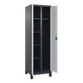 CP, C+P Mehrzweck-Putzmittelschrank Classic PLUS, Füsse, 2 Abteile, HxBxT 1.950 x 600 x 500 mm, anthrazitgrau, lichtgrau, für Vorhängeschloss
