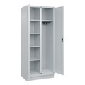 CP, C+P Putzmittelspind Classic PLUS, 1 Abteil, Trennwand mittig, lichtgrau, B 800 mm, mit Bodensockel, Drehriegel