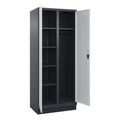 CP, C+P Mehrzweck-Putzmittelschrank Classic PLUS, Sockel, 2 Abteile, HxBxT 1.950 x 800 x 500 mm, anthrazitgrau, lichtgrau, Zylinderschloss