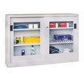 Pavoy, PAVOY Schiebetürenschrank mit Sichtfenstern, 2 Fachböden, HxBxT 1.000 x 1.000 x 600 mm
