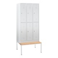 BASIC, BASIC Garderobenschrank mit Sitzbank, 2-stöckig, 6 Abteile, Drehriegelverschluss