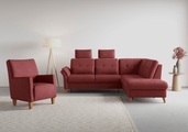 SIT&MORE, sit&more Ecksofa »Göteborg«, inklusive Sitztiefenverstellung und Federkern, wahlweise mit Bettfunktion und Bettkasten