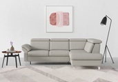 SIT&MORE, sit&more Ecksofa, inklusive Kopfteilverstellung und Federkern