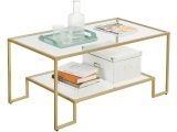 undefined, Couchtish CRYSTAL VASAGLE 55x100x45cm gold