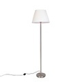 QAZQA, Moderne Stehlampe Stahl mit weißem Faltenschirm 45 cm - Simplo