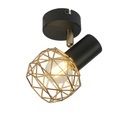 QAZQA, Design Spot schwarz mit Gold verstellbar - Mesh