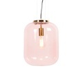 QAZQA, Art Deco Hängelampe Messing mit rosa Glas - Glückseligkeit