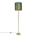 QAZQA, Messing Stehlampe mit Pfauenschirm 40 cm - Simplo