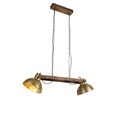 QAZQA, Industrielle Hängelampe Gold 2-Lichter mit Holz - Mangos