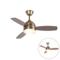 QAZQA, Deckenventilator Bronze mit Fernbedienung - Rotar