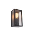 QAZQA, Industrielle Wandleuchte schwarz 26 cm IP44 - Charlois