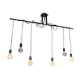 QAZQA, Hängelampe schwarz 6-Lichter mit 80 cm Kabeln - Facile