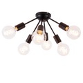 QAZQA, Design Deckenleuchte schwarz 30 cm 6-Lichter - Sputnik