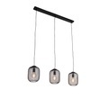 QAZQA, Industrielle Hängelampe schwarz 110 cm 3-Licht - Bliss Mesh