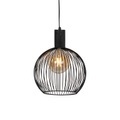 QAZQA, Design runde Hängelampe schwarz 30 cm - Wire Dos