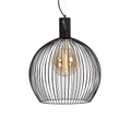 QAZQA, Design runde Hängelampe schwarz 50 cm - Wire Dos