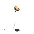 QAZQA, Stehlampe schwarz mit Gold 35 cm verstellbar - Magnax