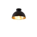 QAZQA, Industrielle Deckenleuchte schwarz mit Gold 28 cm - Magnax