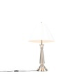 QAZQA, Klassische Tischlampe Stahl mit cremefarbenem Schirm - Taula