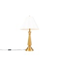 QAZQA, Klassische Tischlampe Bronze mit cremefarbenem Schirm - Taula