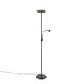 QAZQA, Moderne Stehlampe schwarz inkl. LED mit Lesearm - Chala