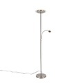QAZQA, Moderne vloerlamp staal incl. LED met leesarm - Chala